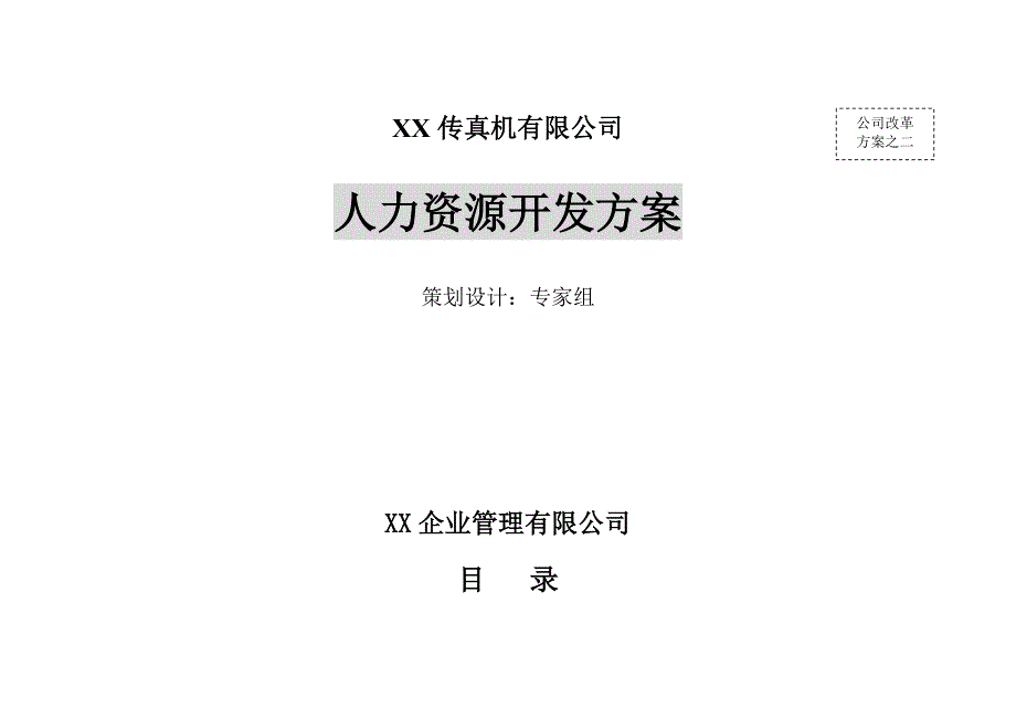 某某公司人力资源开发方案_第1页