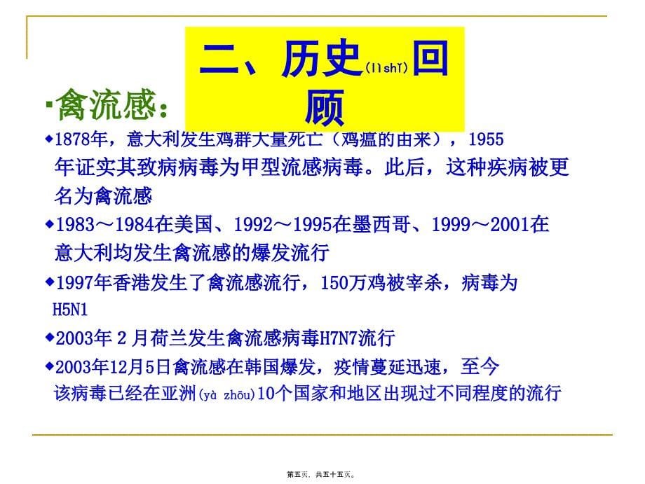 医学专题—禽流感、人流感、人间禽流感第二军医大学长征医院缪晓辉21272_第5页