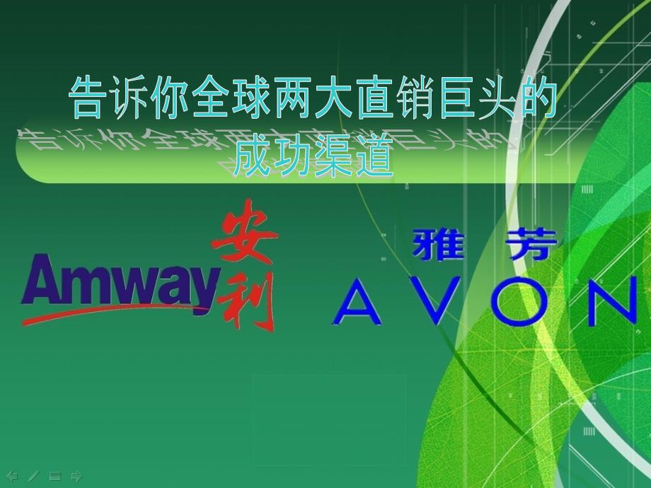 雅芳VS安利的渠道分析对比课件_第1页