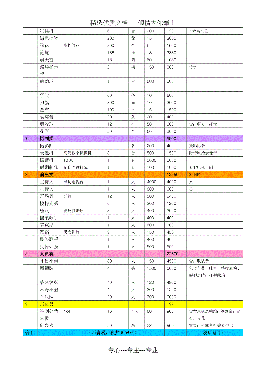 xx银行开业仪式设备报价单_第3页