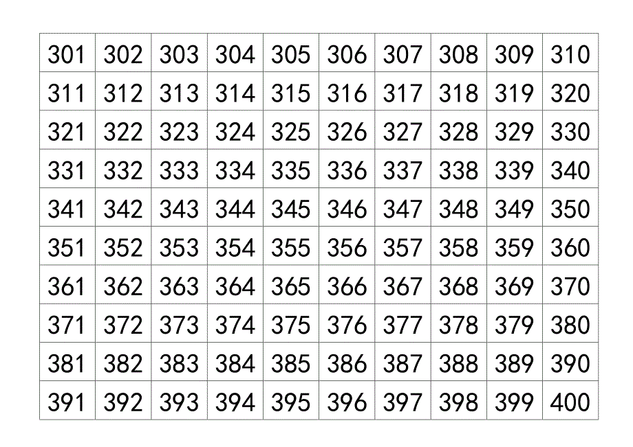 1-1000数字认知14张表_第3页