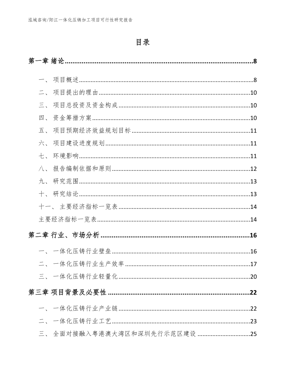 阳江一体化压铸加工项目可行性研究报告_第2页
