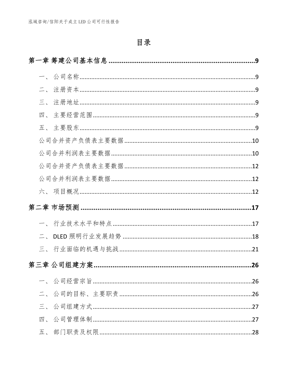 信阳关于成立LED公司可行性报告（模板范文）_第2页