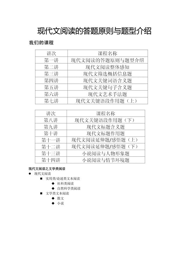 现代文阅读的答题原则与题型介绍.doc