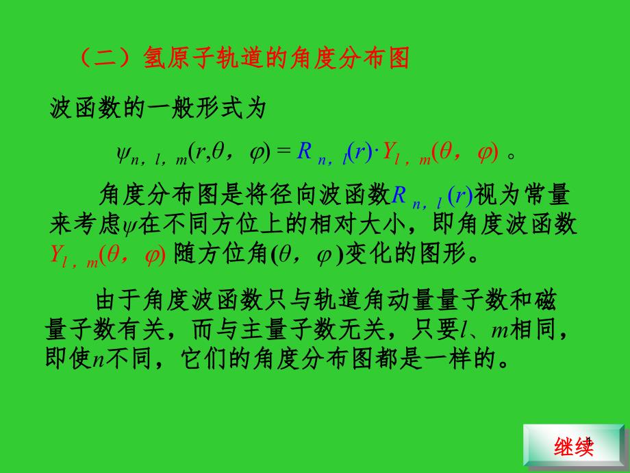 氢原子轨道的角度分布图PPT课件_第1页