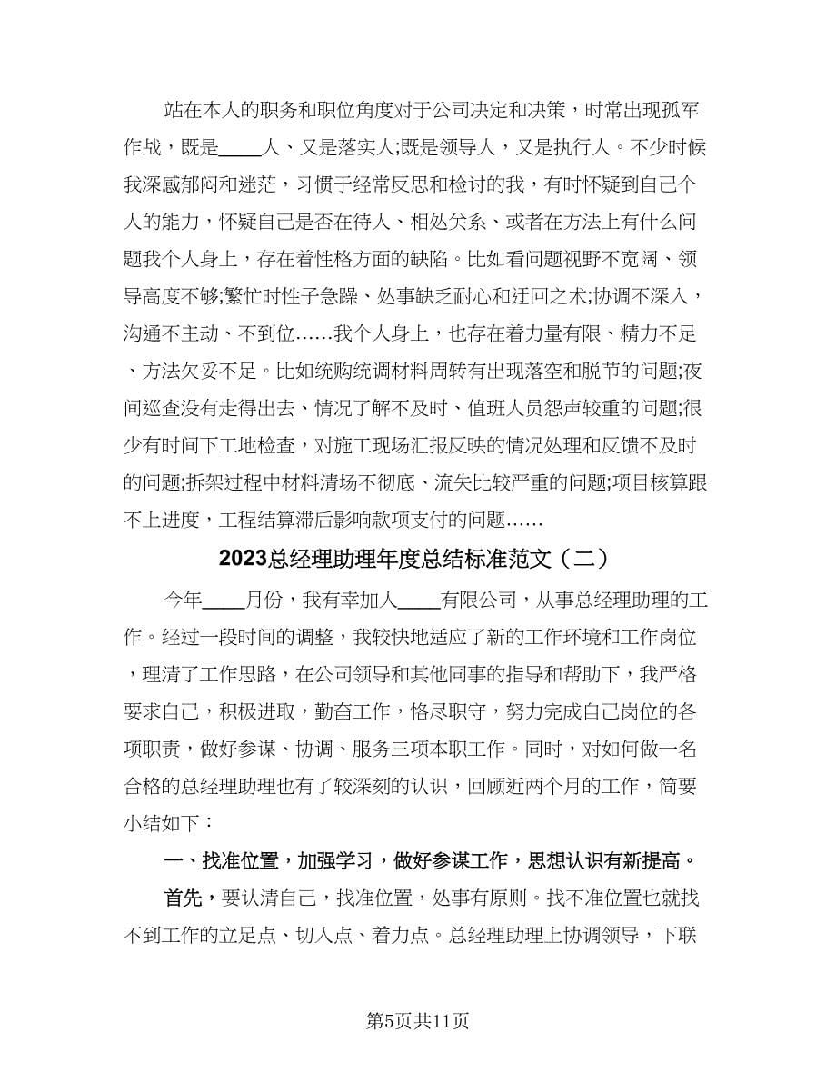 2023总经理助理年度总结标准范文（4篇）.doc_第5页