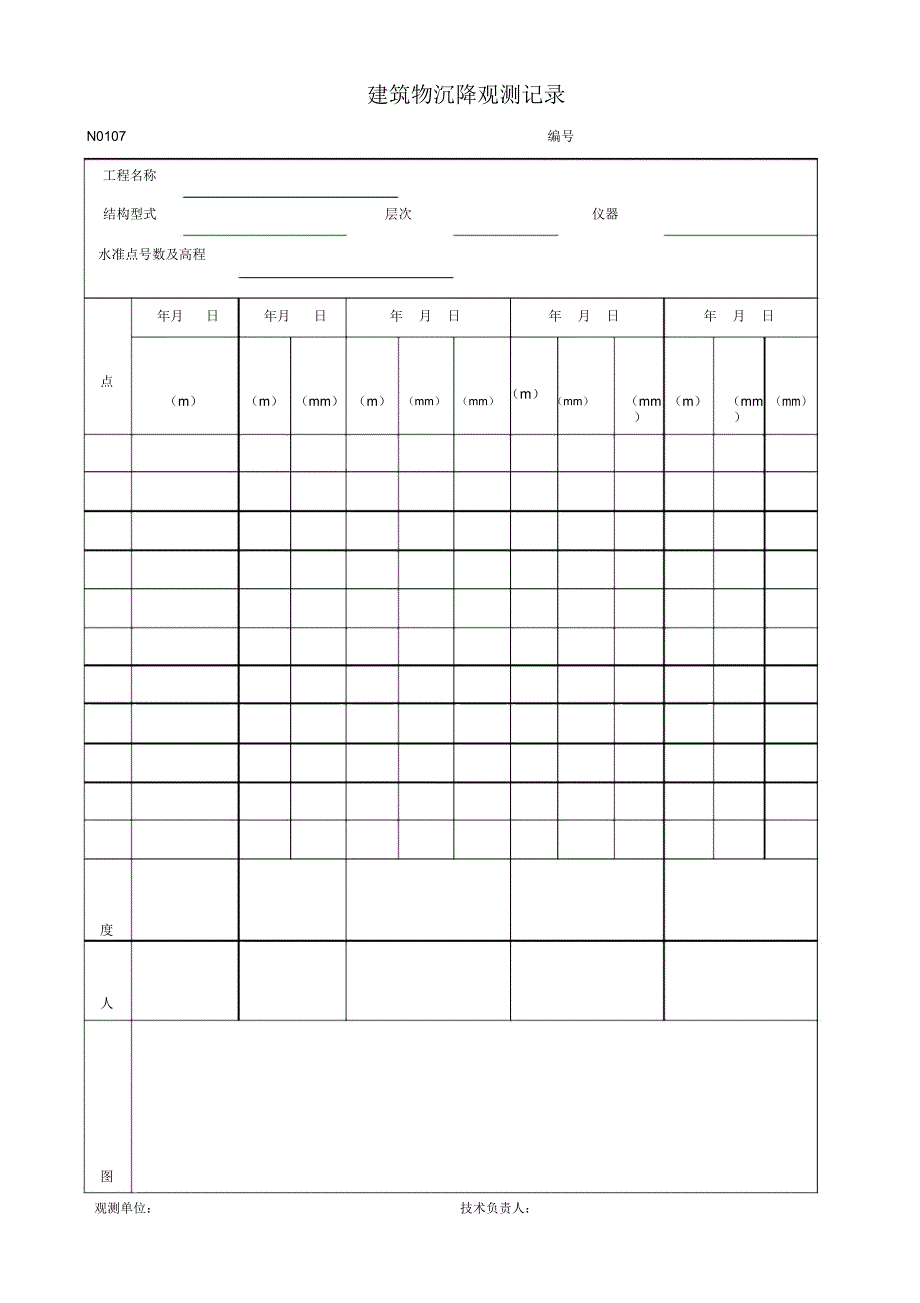 N0107_建筑物沉降观测记录_第1页