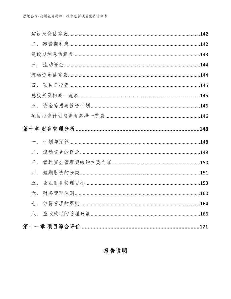 滨州钽金属加工技术创新项目投资计划书_模板_第5页