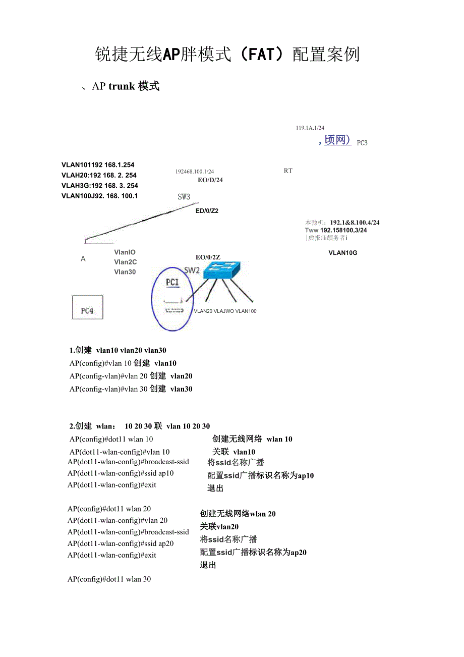锐捷无线AP胖模式配置案例_第1页