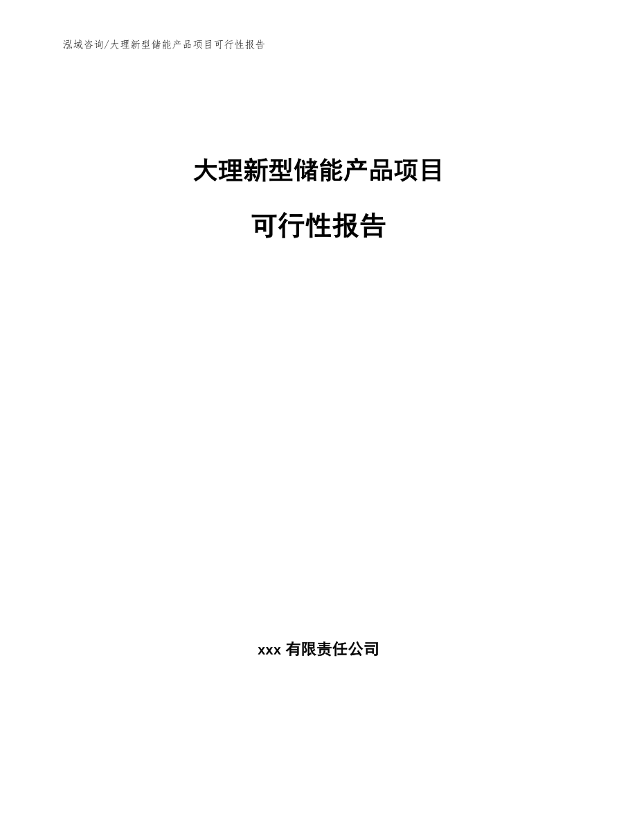 大理新型储能产品项目可行性报告（范文模板）_第1页