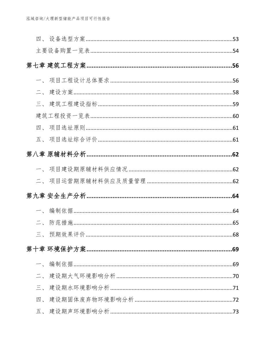 大理新型储能产品项目可行性报告（范文模板）_第5页