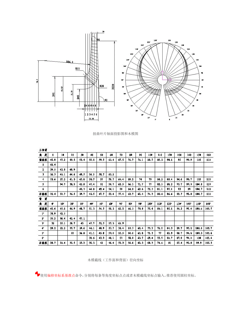 扭曲叶片轴面投影图和木模图2_第1页