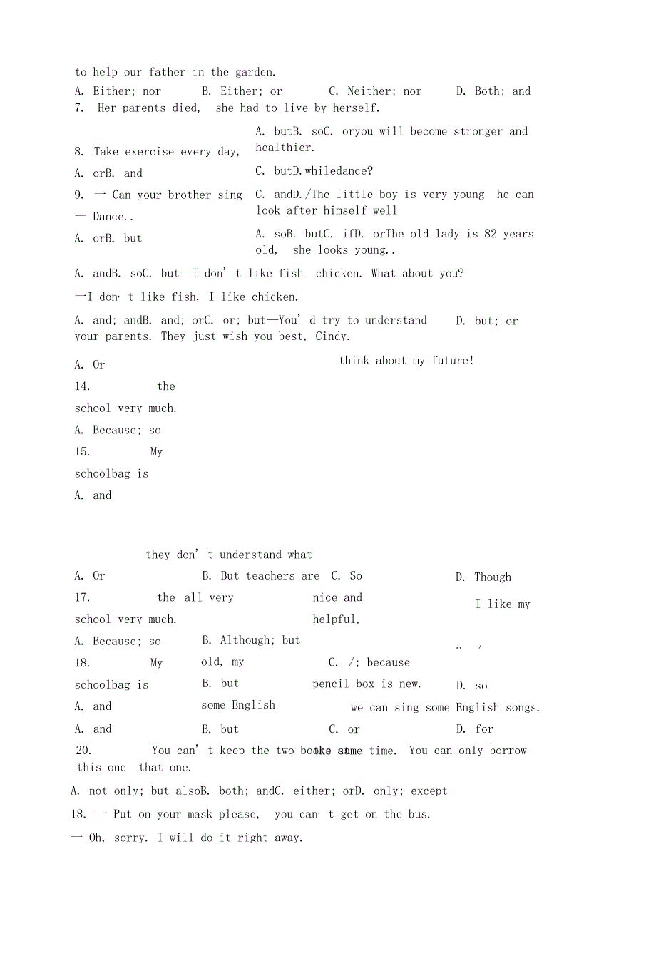 初中英语连词专项训练.docx_第4页
