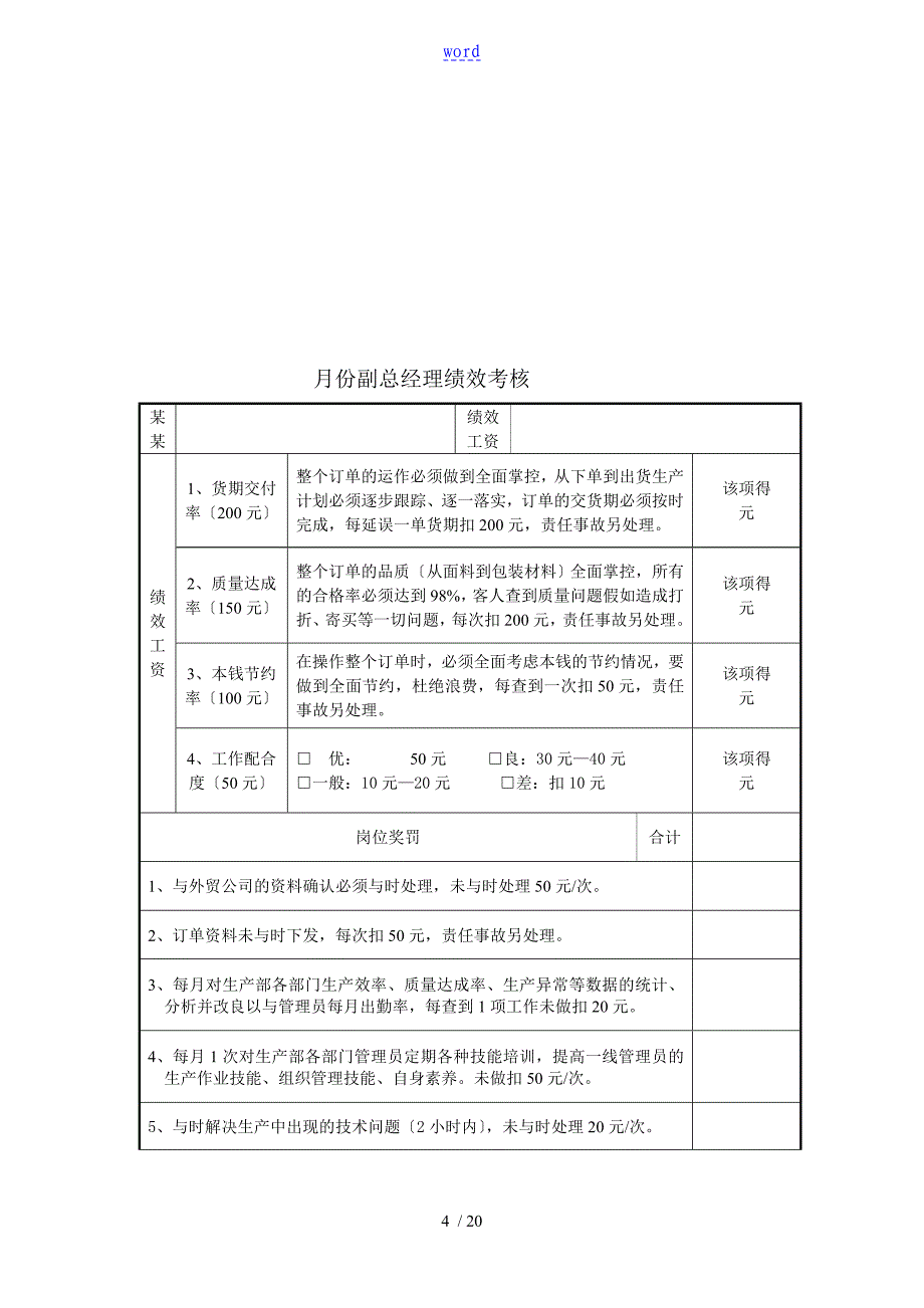 服装企业绩效考核方案设计_第4页