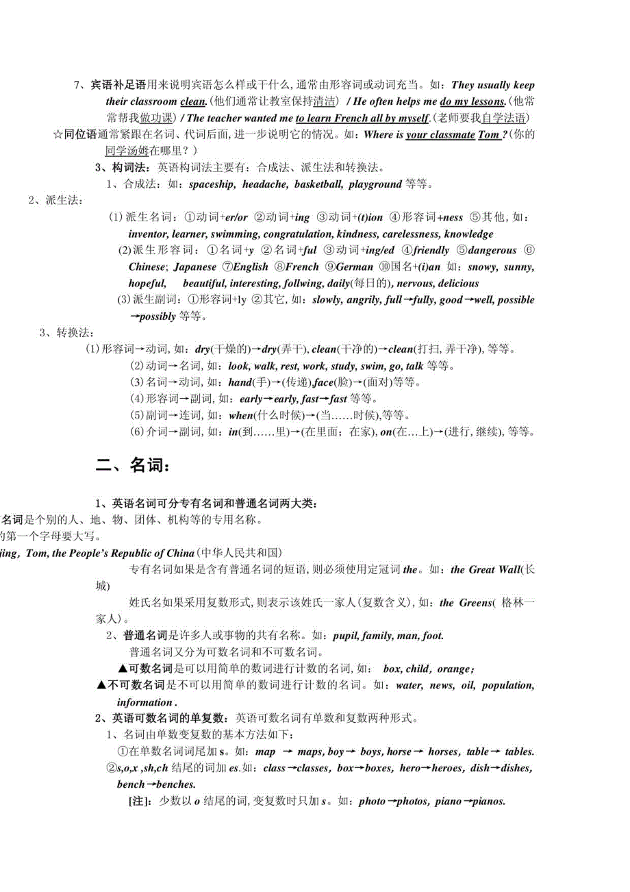 人教版初中英语语法大全_第2页