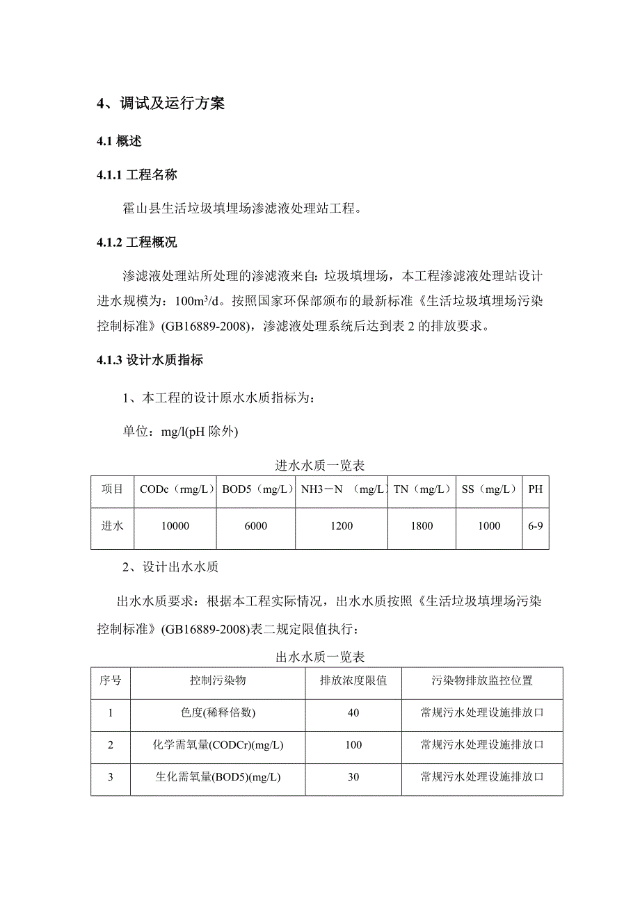 精品资料2022年收藏垃圾渗滤液调试方案_第1页