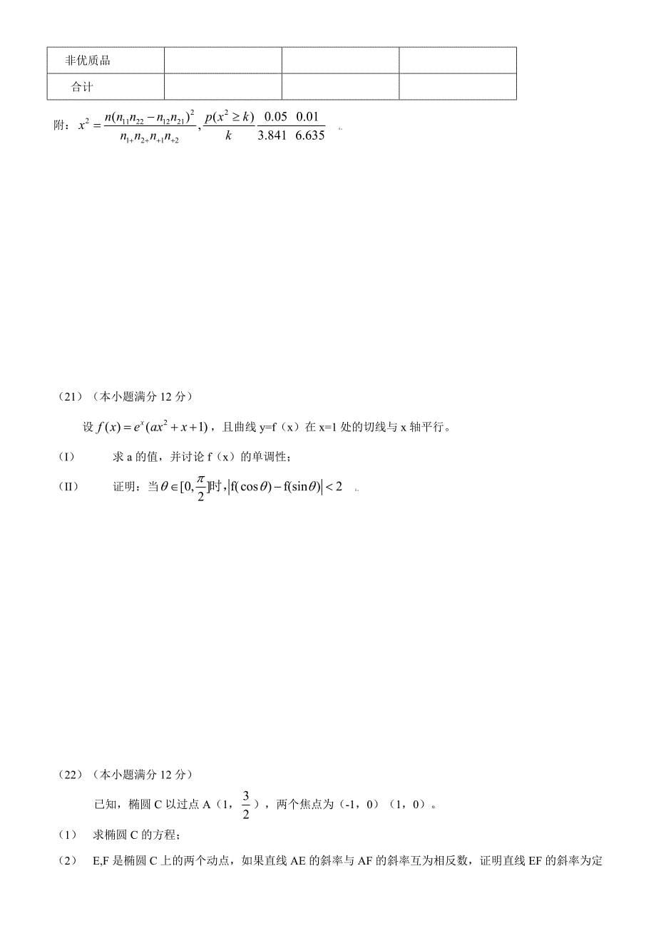 2009年高考文科数学试题及答案（辽宁卷word版）.doc_第5页