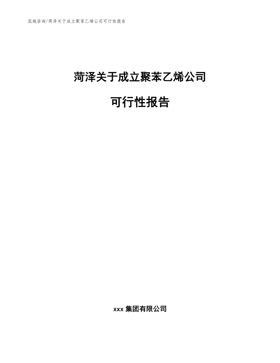 菏泽关于成立聚苯乙烯公司可行性报告【范文】_第1页