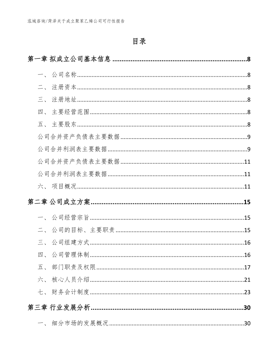 菏泽关于成立聚苯乙烯公司可行性报告【范文】_第2页