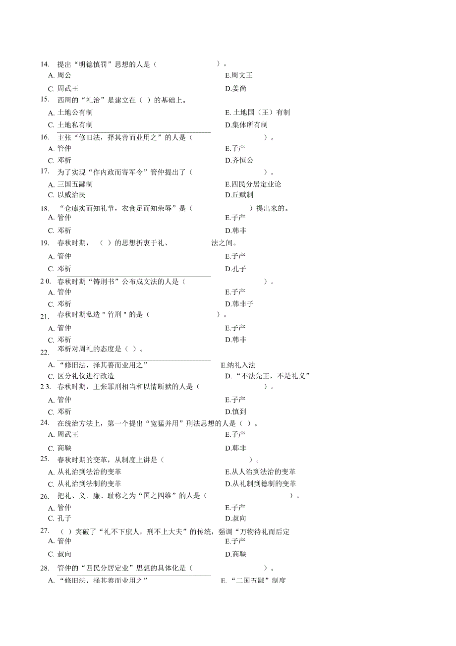 中国法律思想史教学辅导材料一_第3页