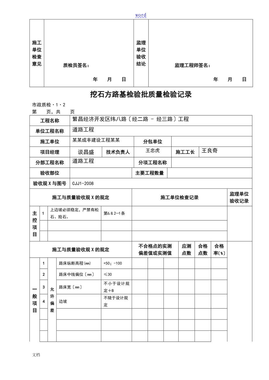 市政工程质检检验批表格汇总情况好1_第2页