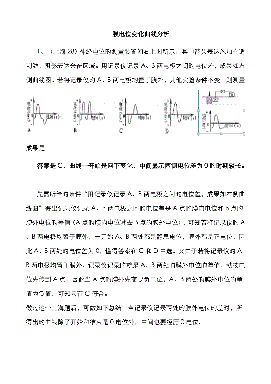 膜电位变化曲线分析_第1页