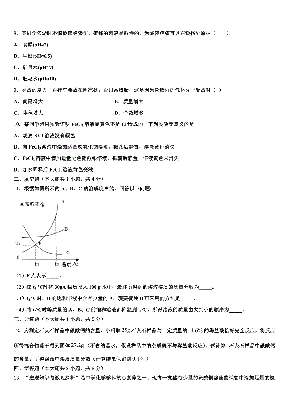 2023届安徽省桐城市第二中学重点名校中考化学全真模拟试题（含解析）.doc_第2页