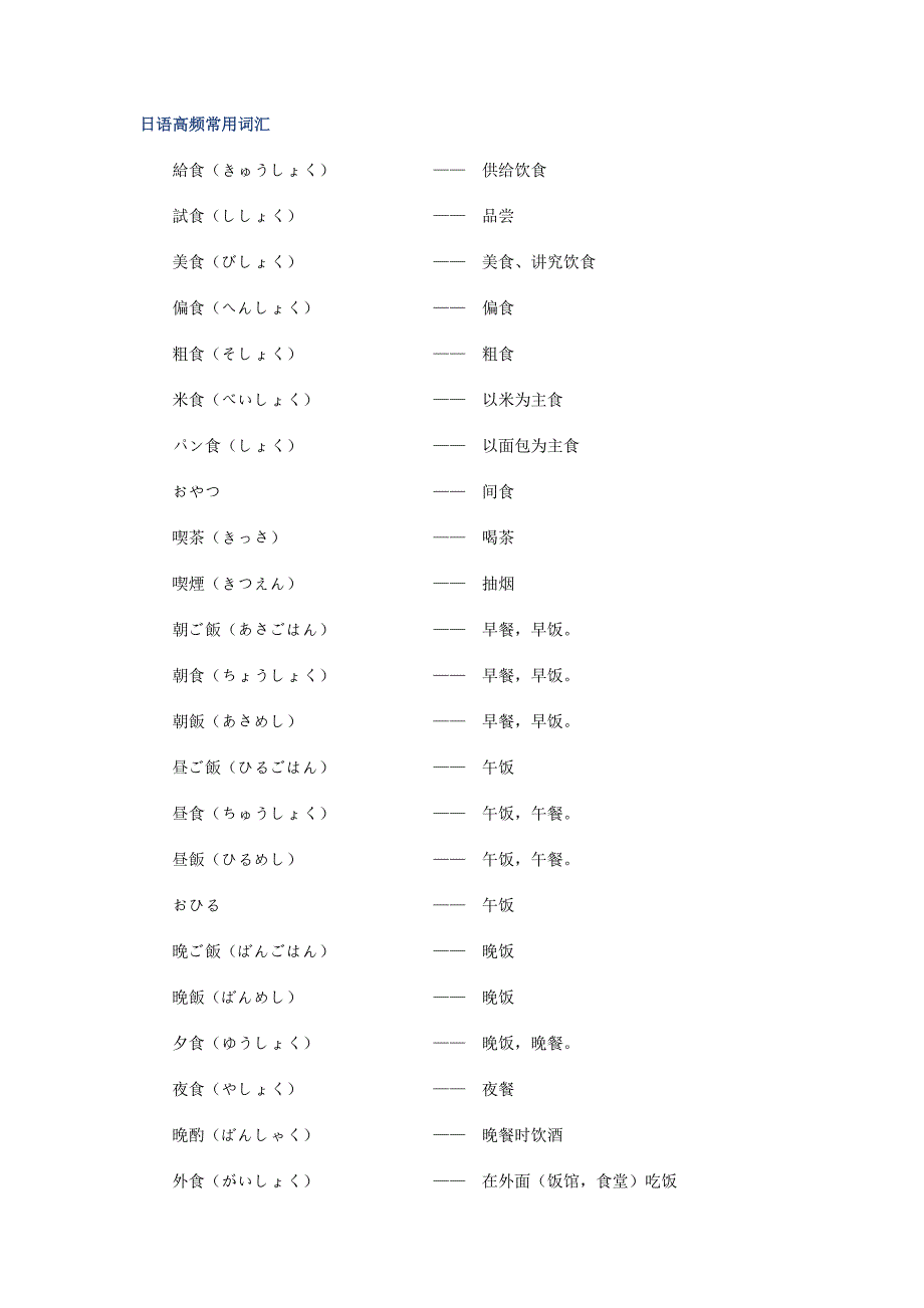 日语高频常用词汇(精品)_第1页