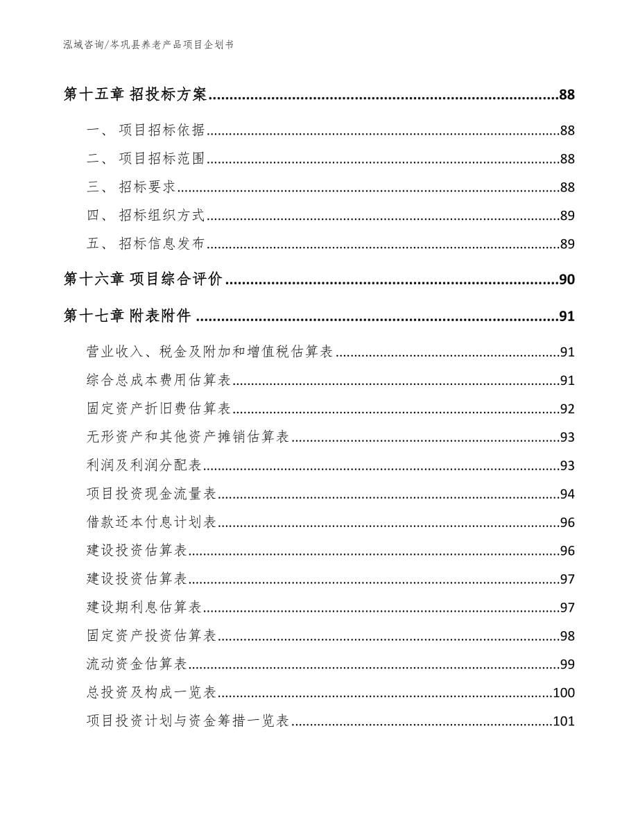 岑巩县养老产品项目企划书（模板）_第5页