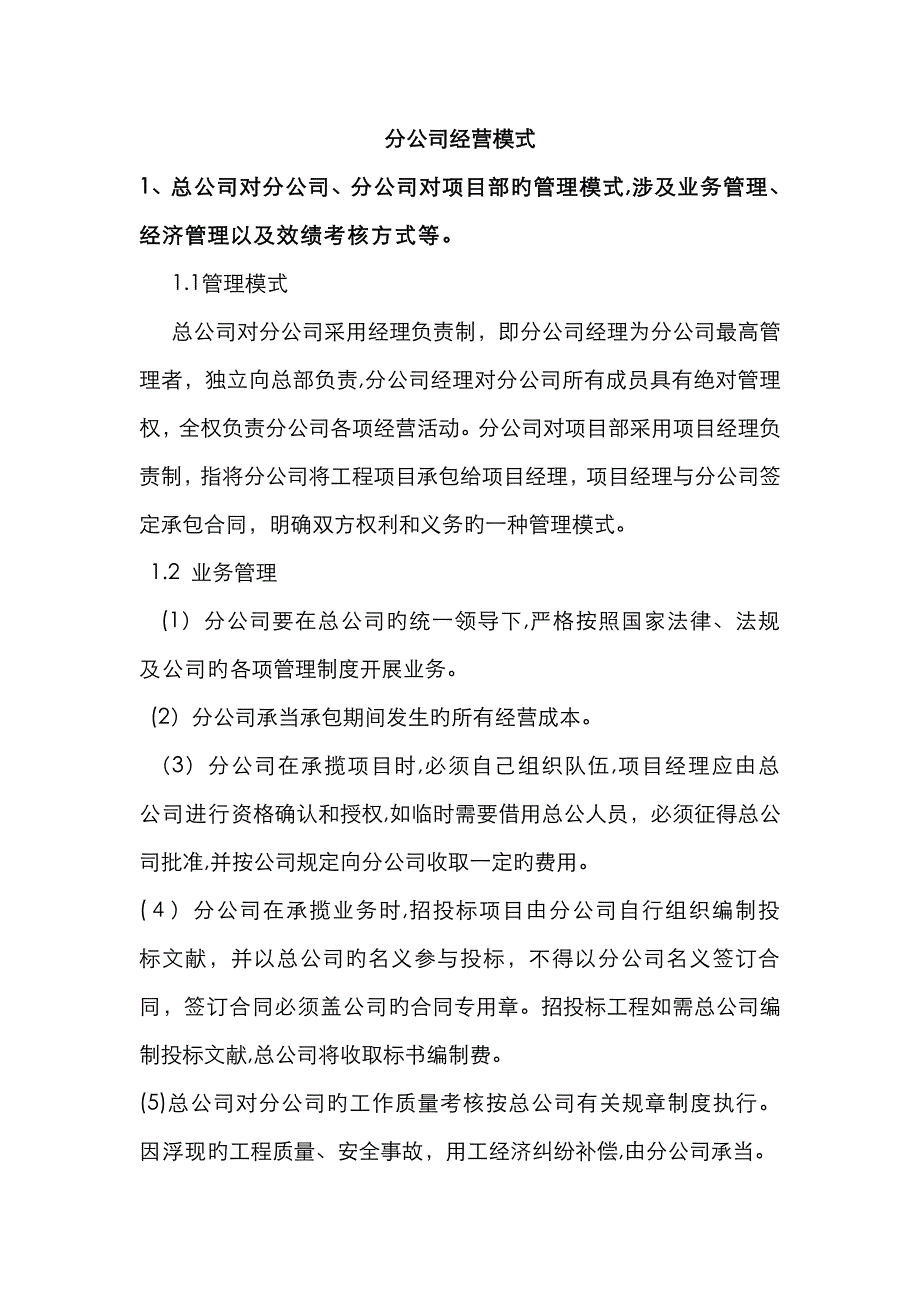 分公司经营模式_第1页