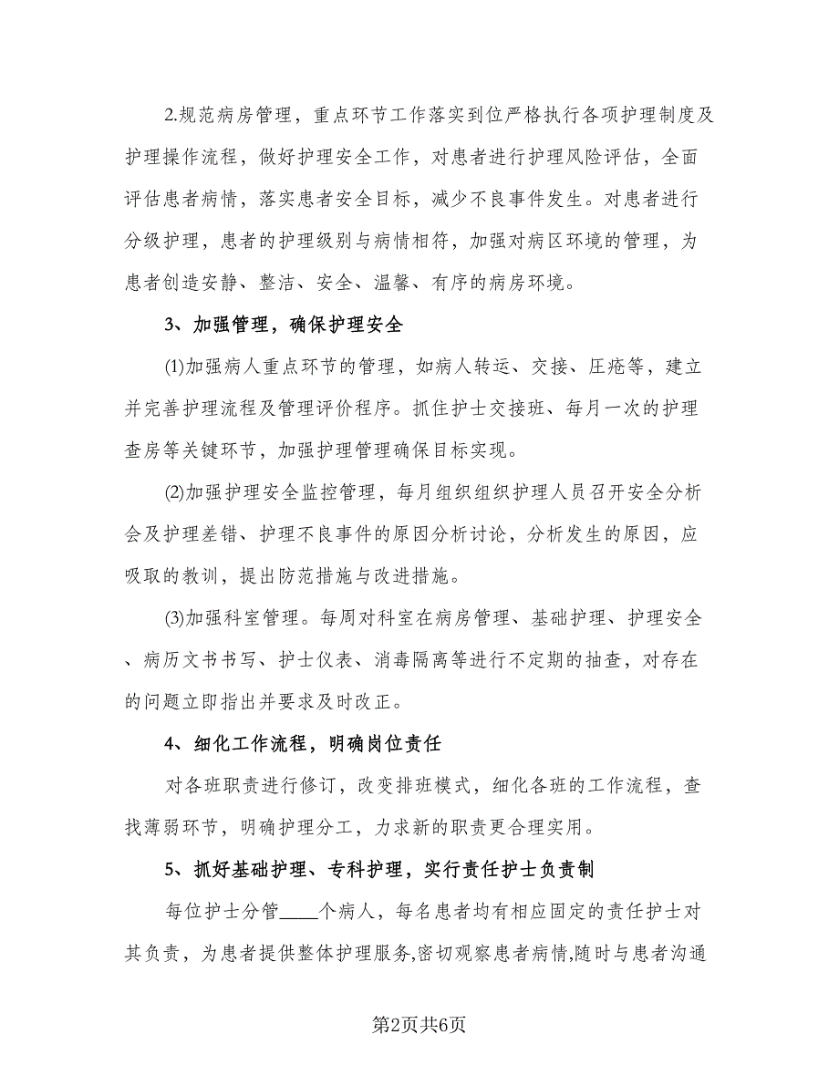 护士长三月工作计划范本（二篇）.doc_第2页