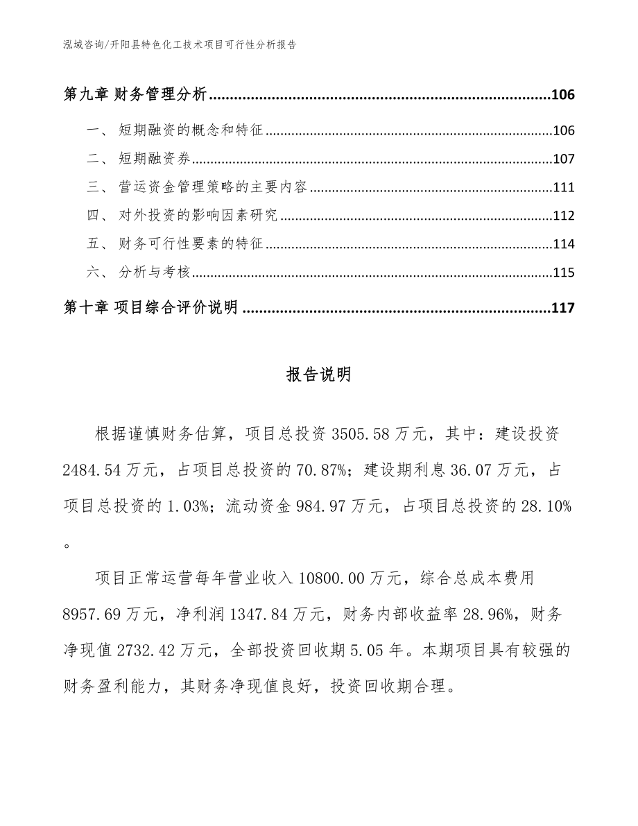 开阳县特色化工技术项目可行性分析报告（范文）_第4页