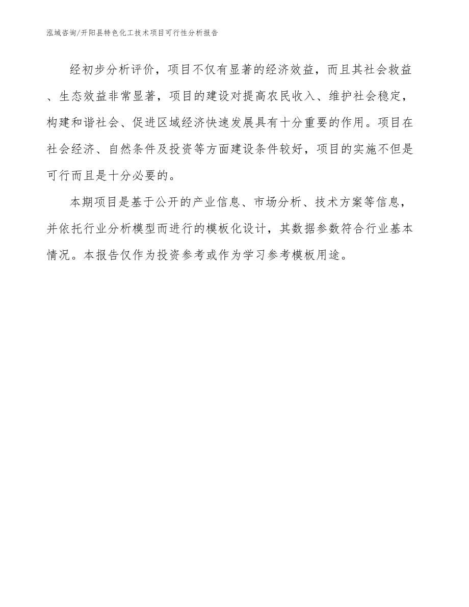 开阳县特色化工技术项目可行性分析报告（范文）_第5页