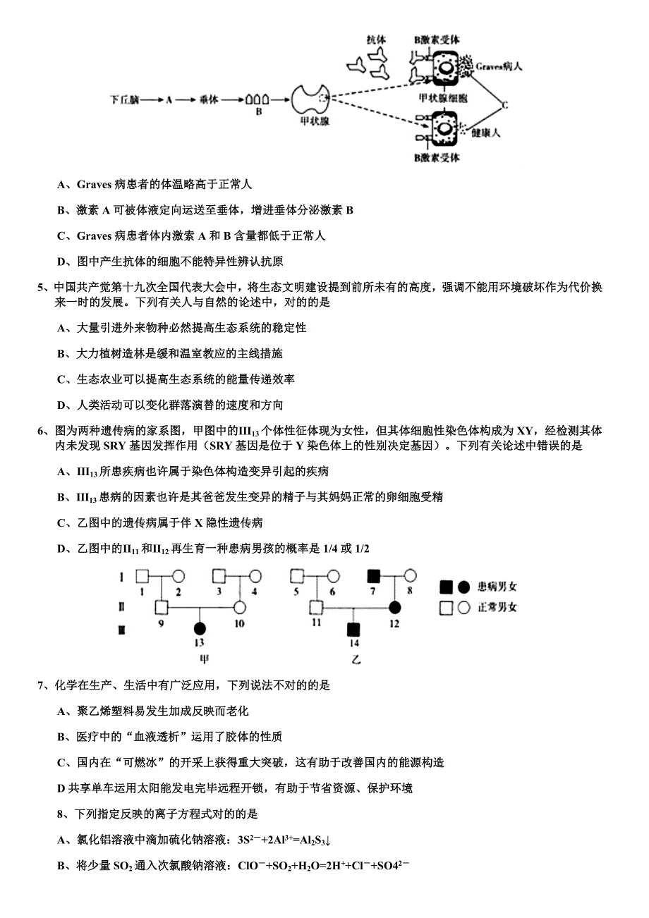 TOP20百校联盟1月联考(全国1卷)理综试题版_第2页