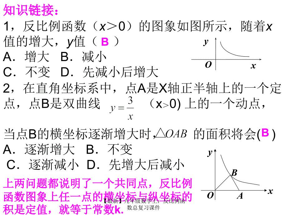 最新九年级数学上反比例函数总复习课件_第2页