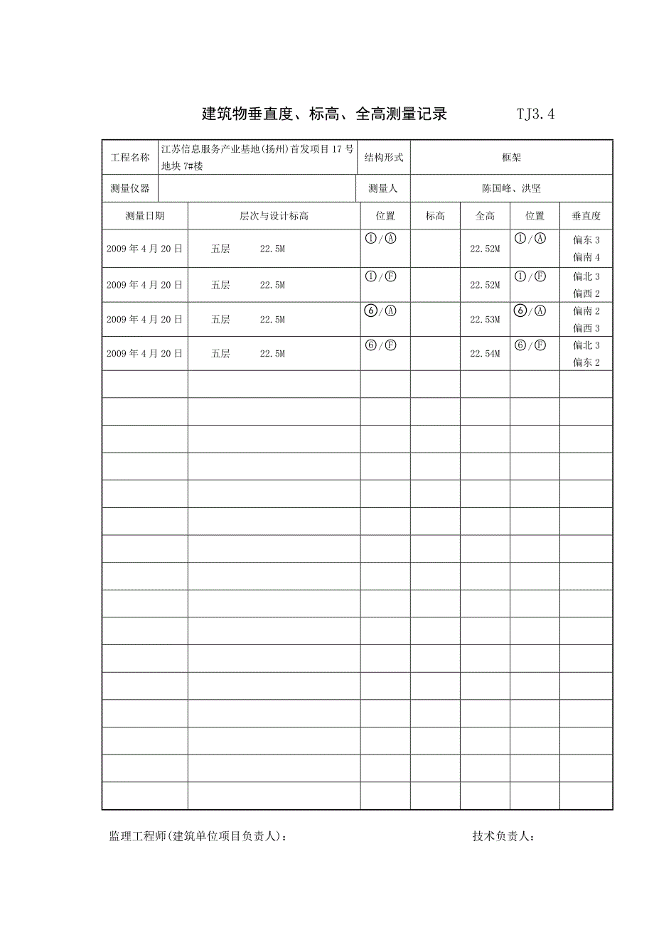 建筑物垂直度标高全高测量记录_第4页