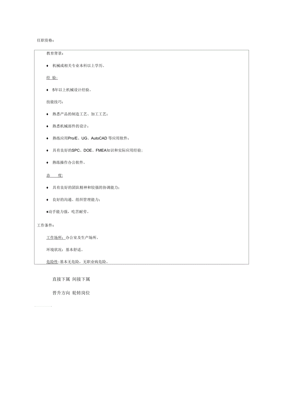 技术部机械工程师岗位说明书_第2页