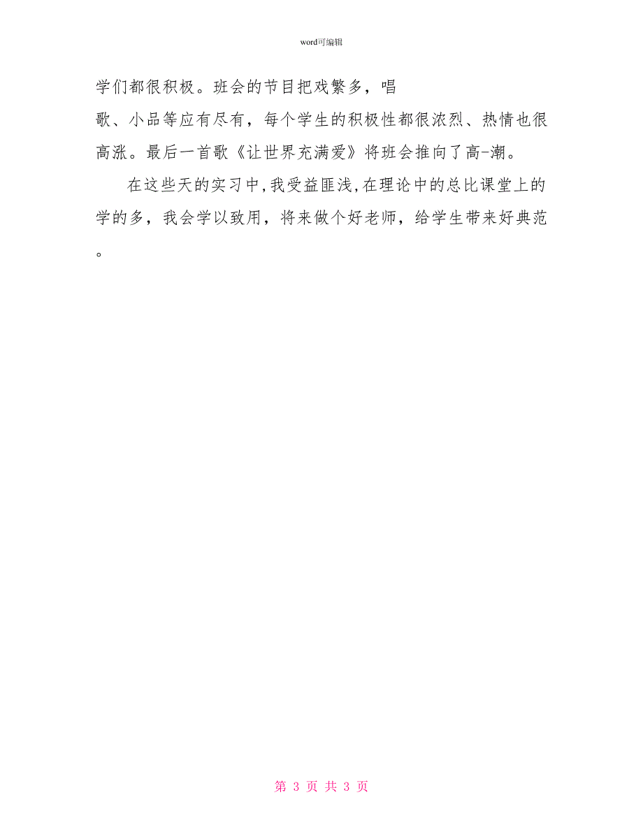 小学班主任实习自我鉴定_第3页