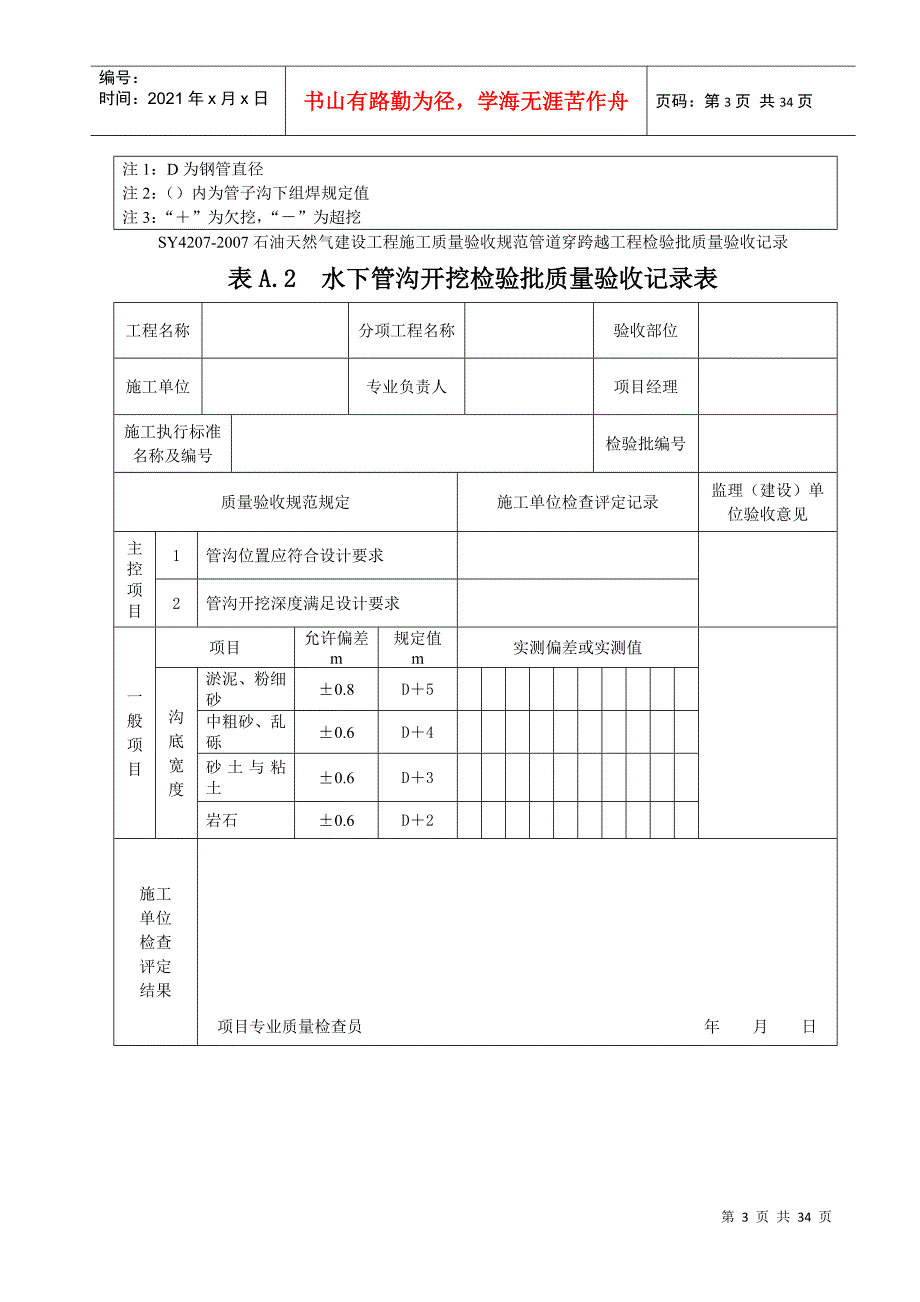 管道穿跨越工程检验批_第3页