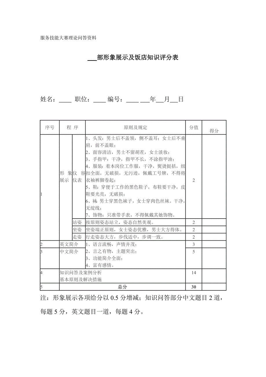 服务技能大赛理论问答资料_第1页