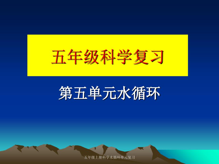 五年级上册科学水循环单元复习经典实用_第1页