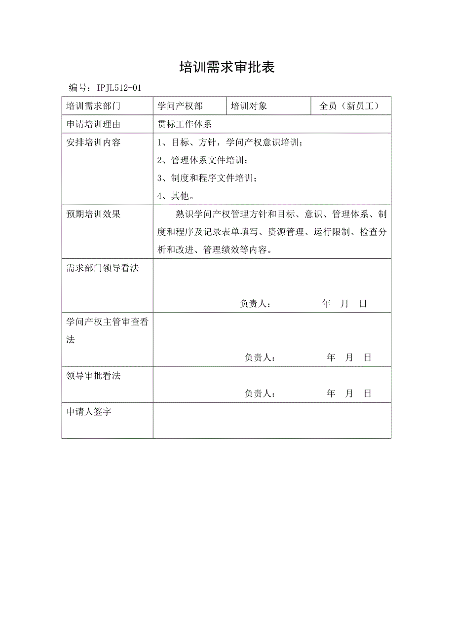 培训需求审批表_第1页