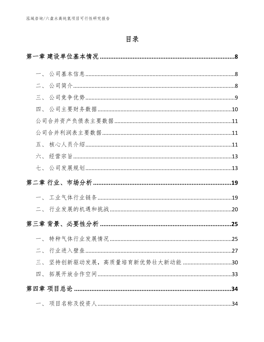 六盘水高纯氢项目可行性研究报告范文模板_第2页