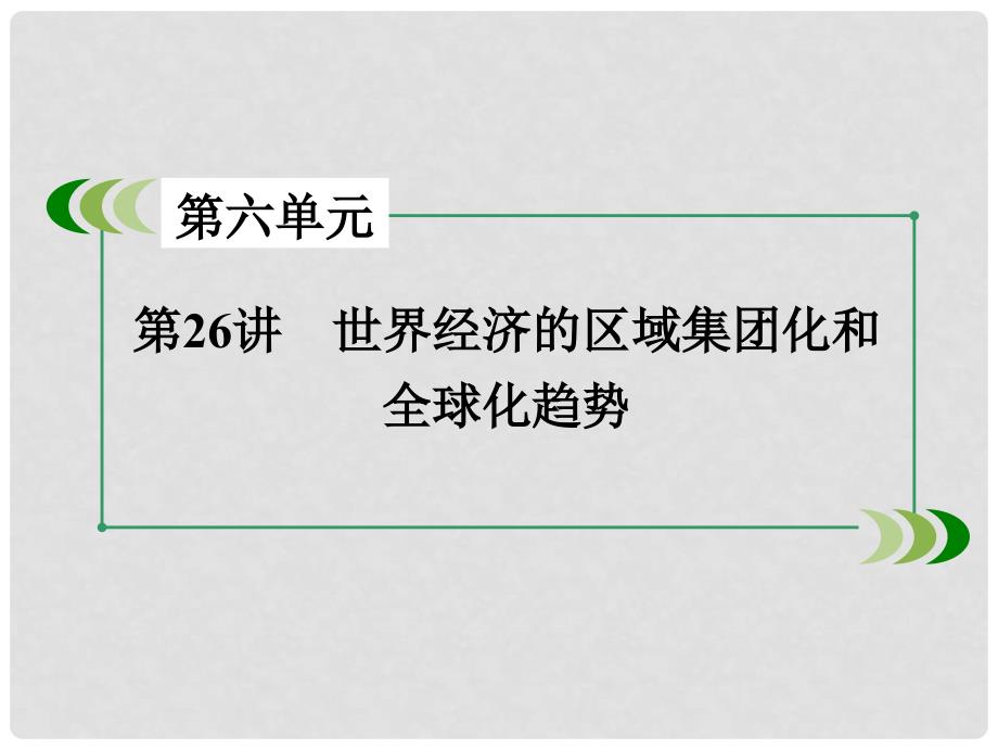 高考历史一轮复习 第六单元 世界经济的全球化趋势 第26讲 世界经济的区域集团化和全球化趋势课件 新人教版必修2_第3页