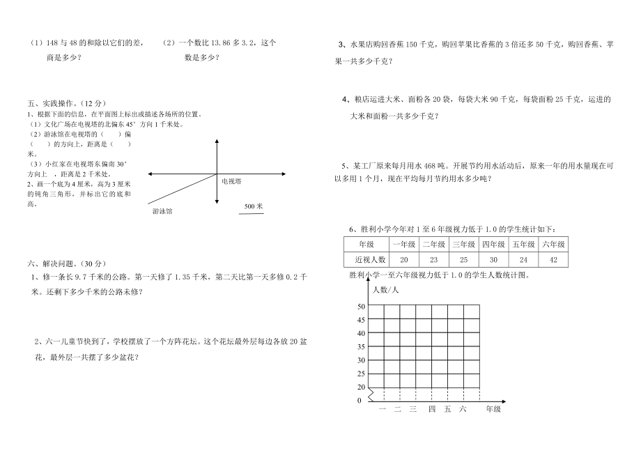 【精选】2015年新课标人教版小学四年级下册数学期末试卷(二十三套)_第2页