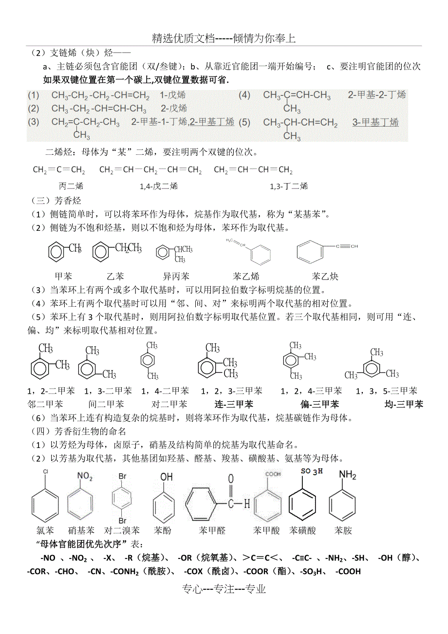 有机化学复习提纲(一)化合物命名_第3页