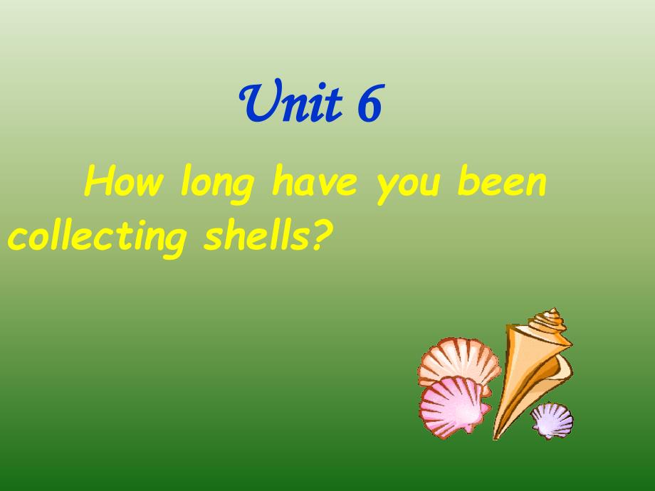 人教版新目标初中英语八年级下册Unit 6 How long have you been collecting shells 课件_第1页