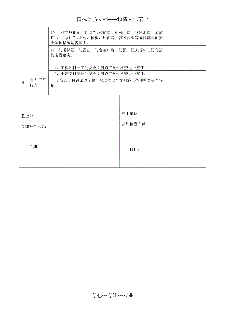 监理安全检查签证表_第4页