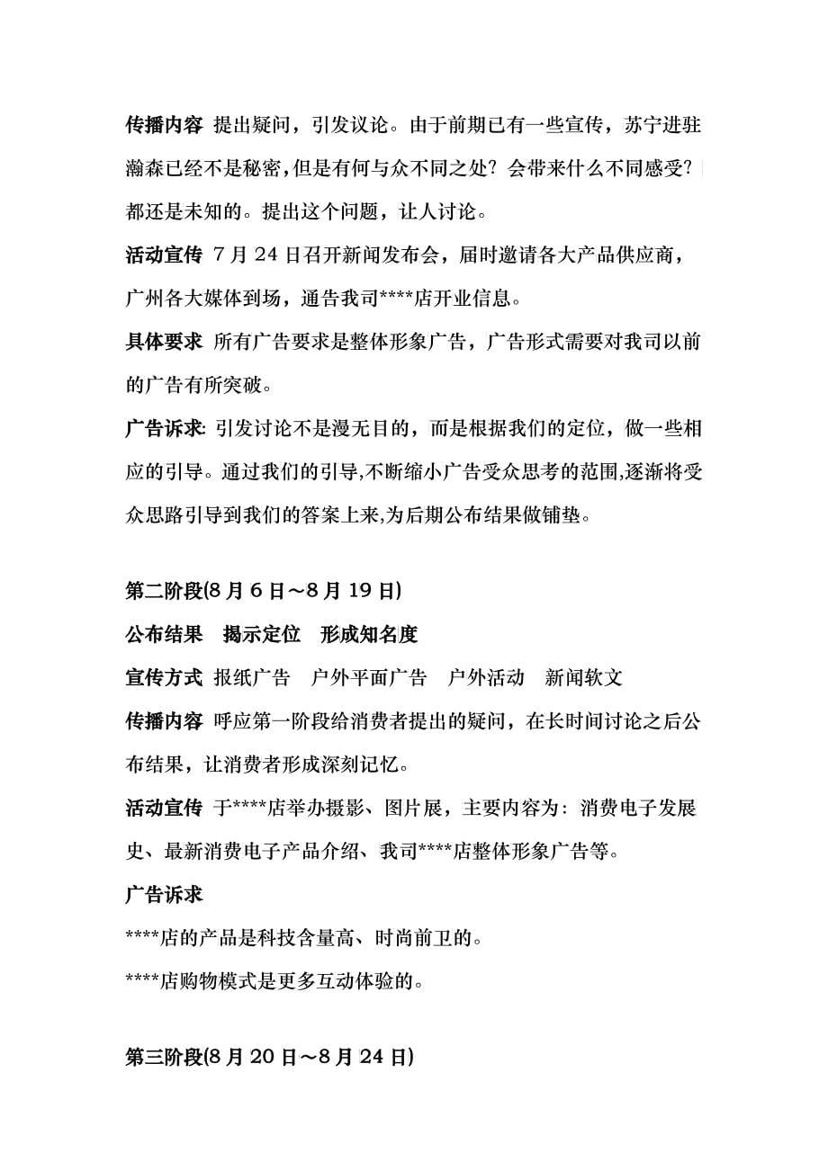广州某苏宁店开业整体策划方案_第5页