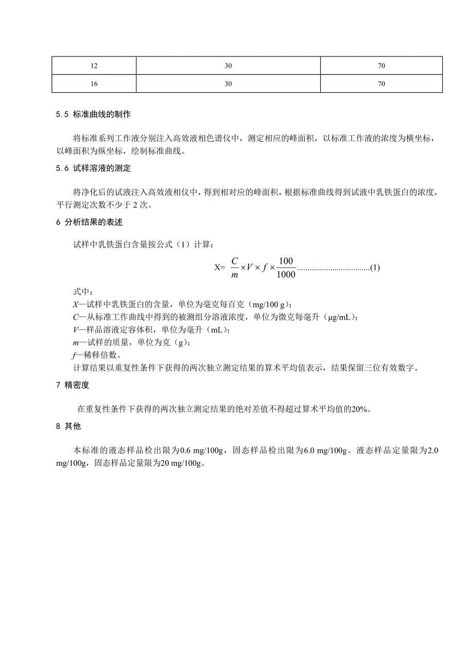 食品中乳铁蛋白的测定标准送审稿140423_第4页